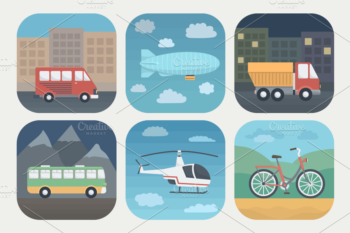Transport App Icons Set, an Icon by Alex Serada (Photo 2 of 4)