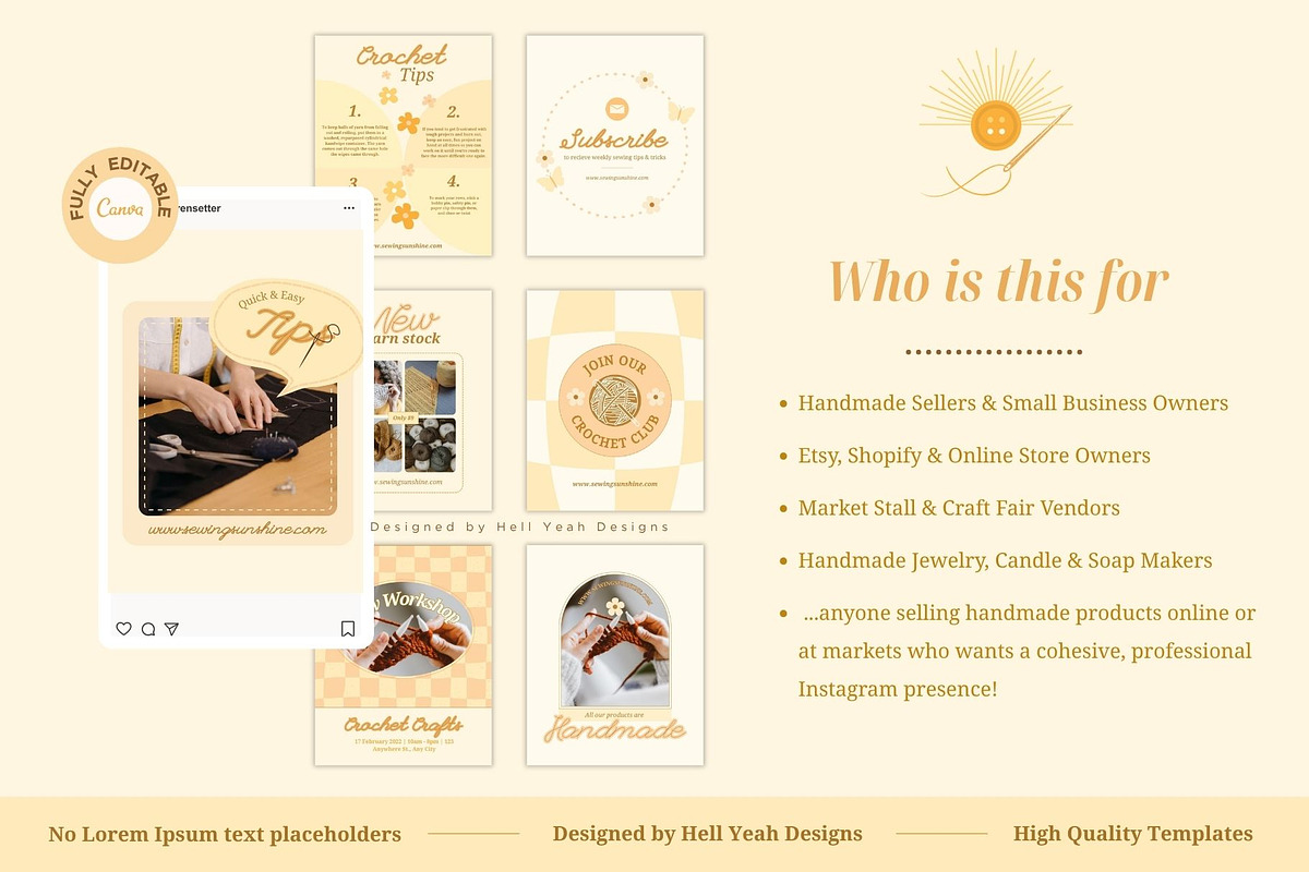 Handmade Biz Instagram Post Template, a Social Media Template by Hell Yeah Designs (Photo 3 of 10)