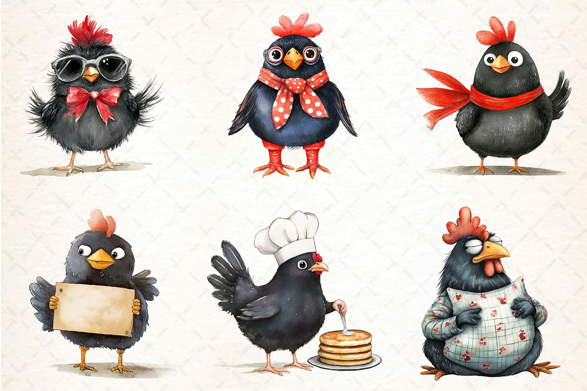 Quirky Funny Black Chicken Sublimati, an Illustration by DreamCafeArt (Photo 2 of 3)
