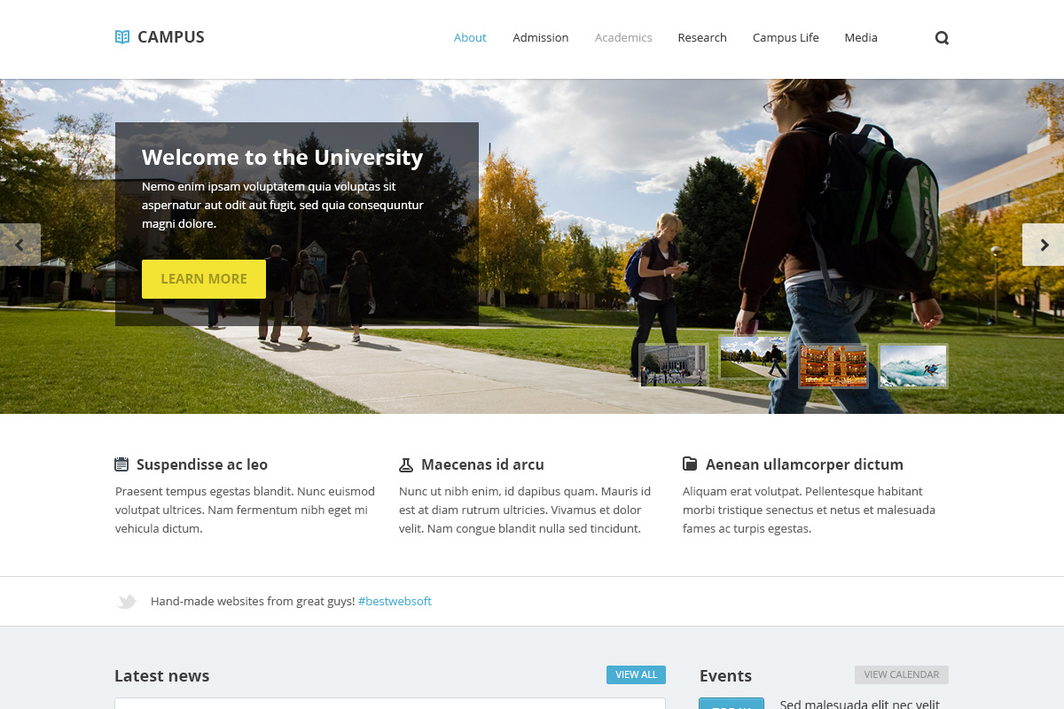 Campus - University PSD Template, a Websites & App Template by bestwebsoft (Photo 2 of 5)