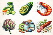 Low Carb Food Clipart Bundle, an Illustration by DreamCafeArt (Thumbnail 2 of 9)