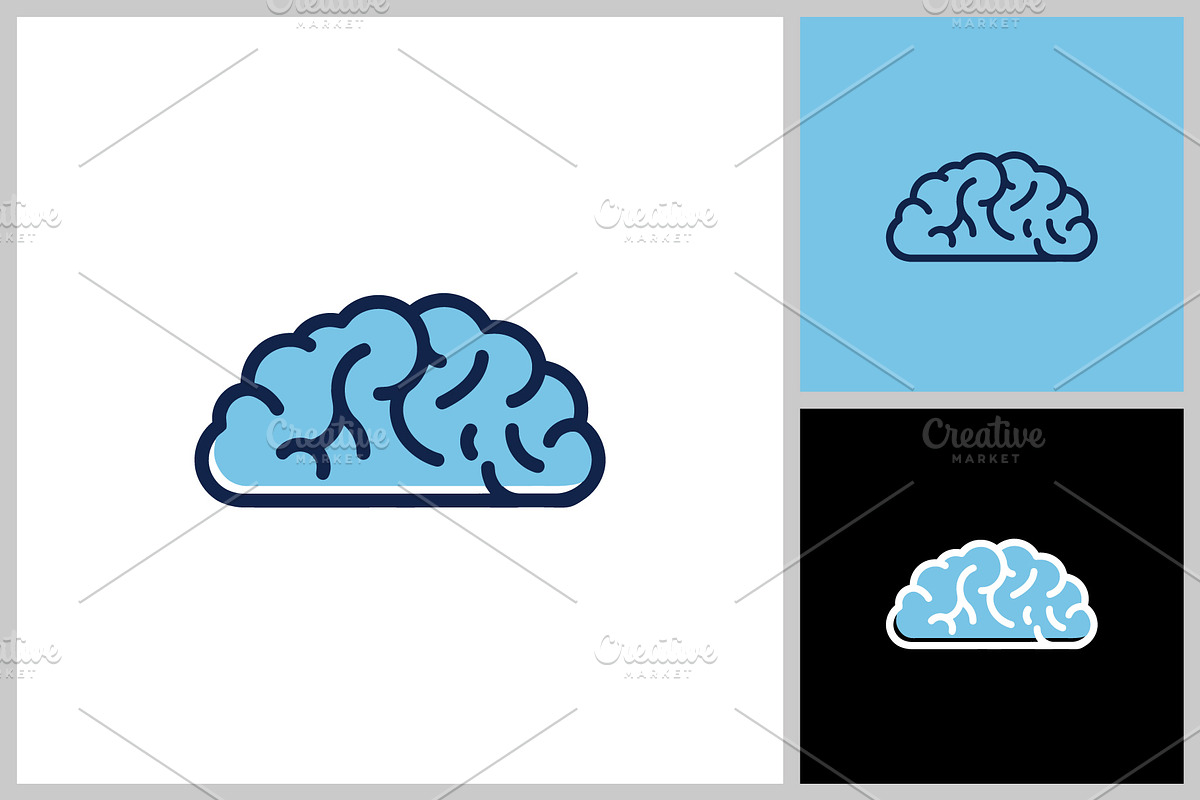 Human brain icon style, an Outline Icon by quadrazo