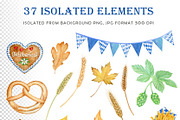 Watercolor Oktoberfest festival set, a Food Illustration by svetodesign (Thumbnail 2 of 10)