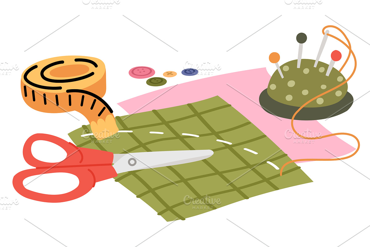 Sewing tools and materials. Needles, an Object Illustration by Vectorbuum