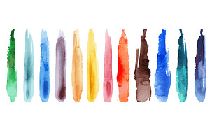 watercolor brush strokes on white, an Illustration by piter.goskov