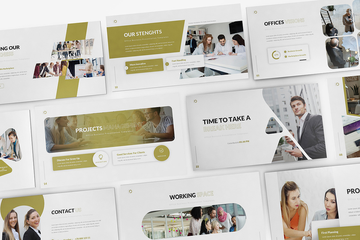 Blocks Offices Powerpoint Template, a Presentation Template by ...
