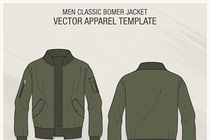 Classic Bomber Jacket Fashion Flat