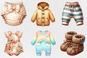 Watercolor Baby Clothes Clipart, an Illustration by Rose Art (Thumbnail 2 of 5)