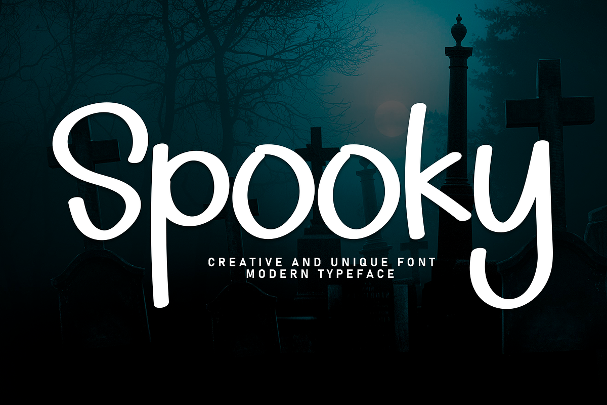 Spooky | Script Font, a Script Font by Scratchones (Photo 1 of 8)