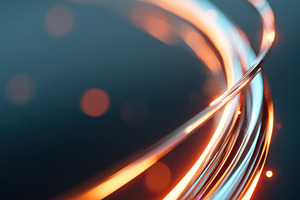 Dynamic glowing lines in orange and blue, an Abstract Photo by AlyaAnd