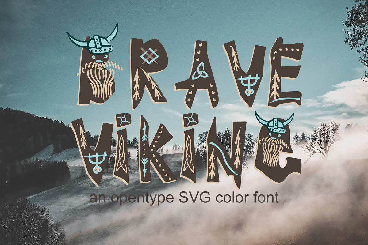 BRAVE VIKING COLOR Font, a Script Font by Zimages (Photo 1 of 8)