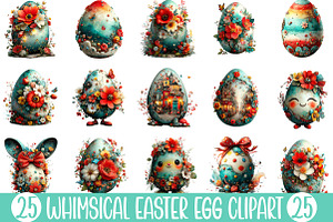 Whimsical Easter Egg Clipart, an Illustration by Designking