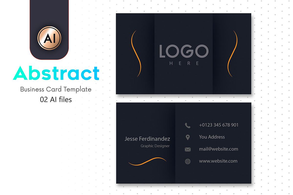 Abstract Business Card Template - 08, a Business Card Template by M6 Gallery