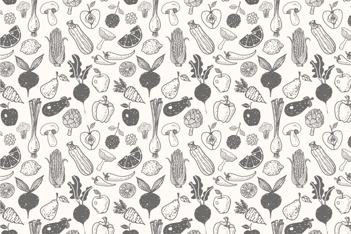 Fruits and vegetables doodles, a Food Illustration by Elina_Li (Photo 16 of 20)