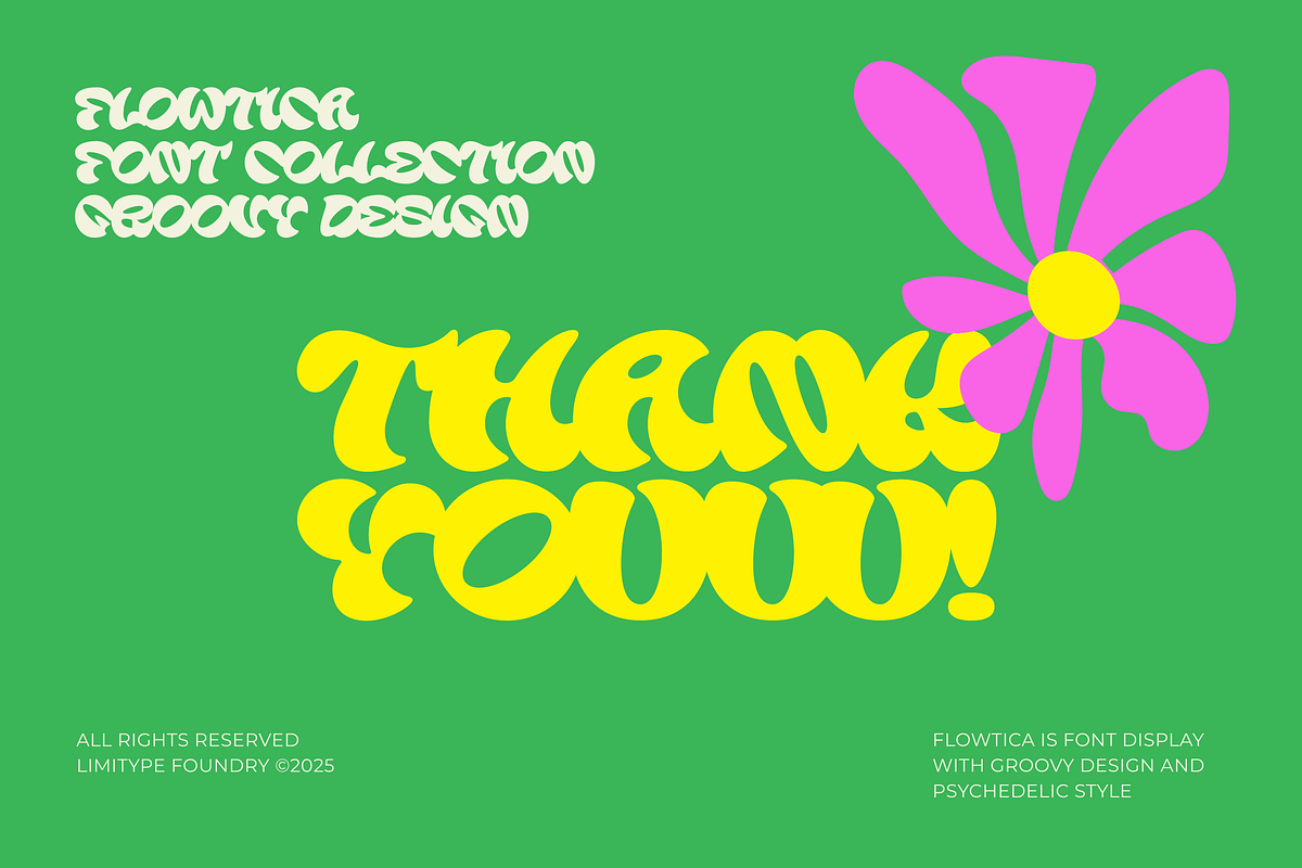 Flowtica - Groovy Bold Font, a Sans Serif Font by limitype (Photo 12 of 12)
