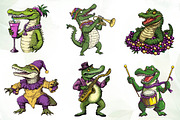 Mardi Gras Crocodile Clipart, an Illustration by CreationArt (Thumbnail 4 of 5)
