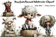 Hay Bale Animals Watercolor Clipart, a Seasonal Illustration by CreationArt (Thumbnail 1 of 5)
