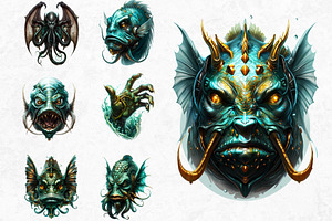 The Call Of Cthulhu Clipart Set