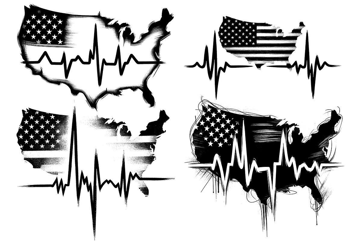 US flag heartbeat, a Graphic by Deezguizer