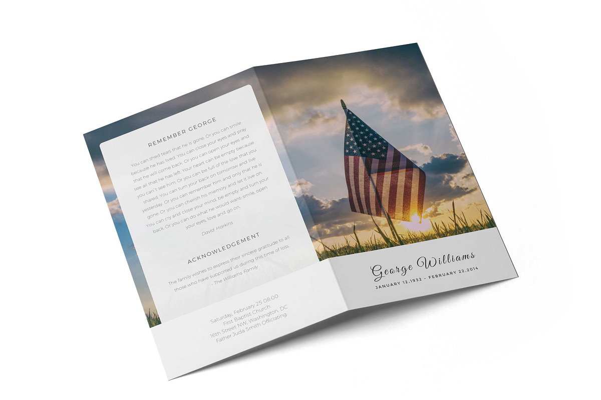 Military funeral program template, a Flyer Template by inserenity (Photo 5 of 6)