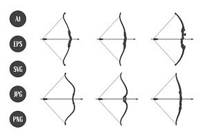 Collection of Bow and Arrow, a Sport Illustration by Saba Vector