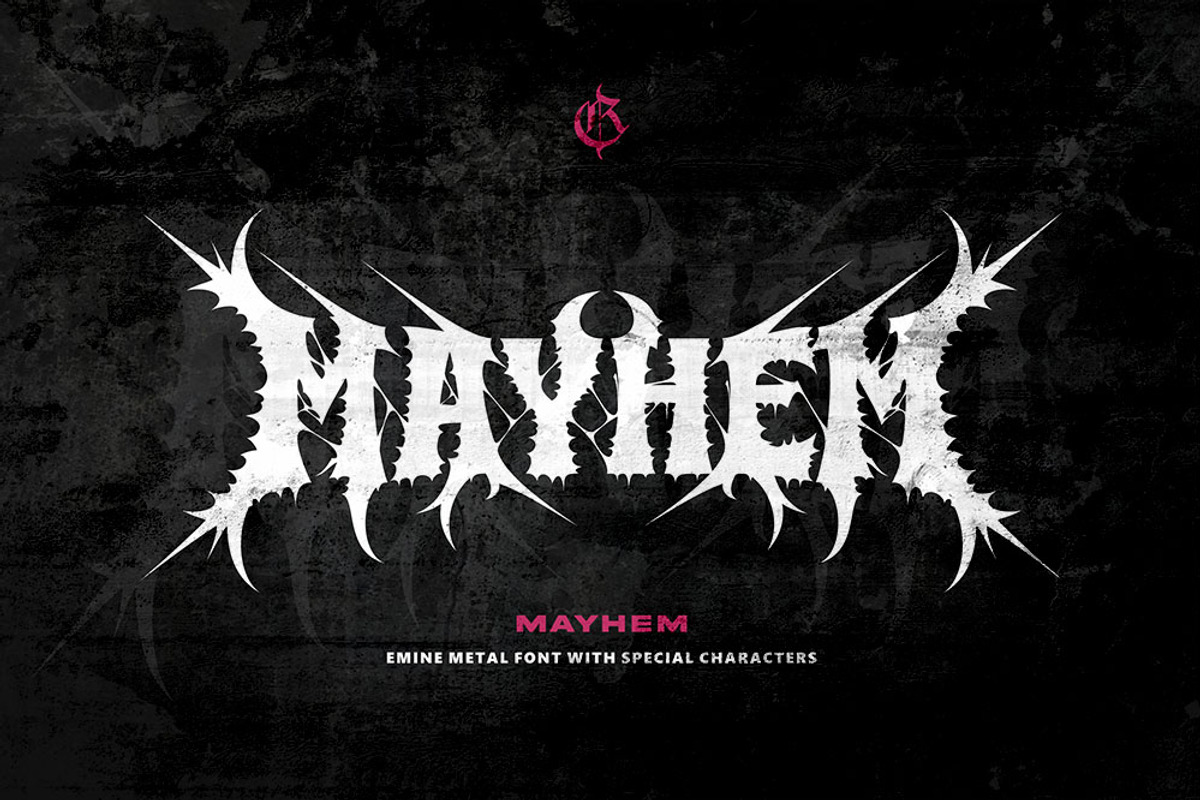 Emine Metal font (Mayhem), a Blackletter Font by Rvq Type Foundry (Photo 1 of 6)