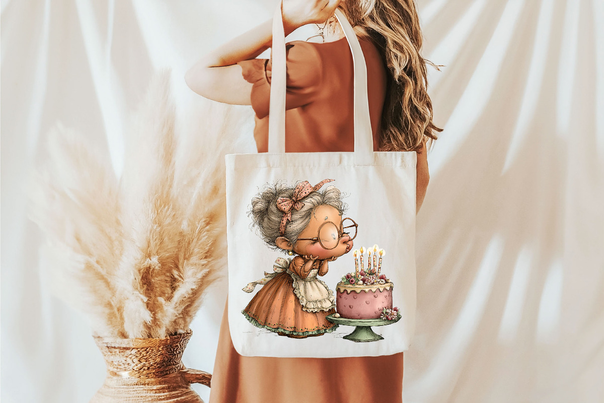 Whimsical Birthday Grandma Clipart, a Seasonal Illustration by designcity5 (Photo 5 of 5)