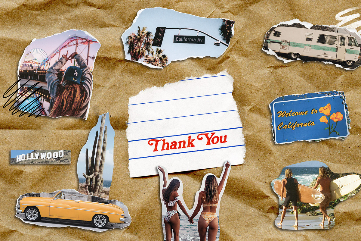 Cali Vibes: Mixed Media Collage Set, an Object Graphic by lerinartstudio (Photo 13 of 13)