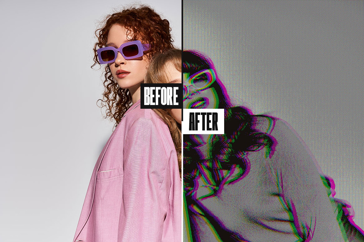 Glitch Halftone Photo Effect, a Layer Style Add-On by iDoodle Studio (Photo 2 of 4)