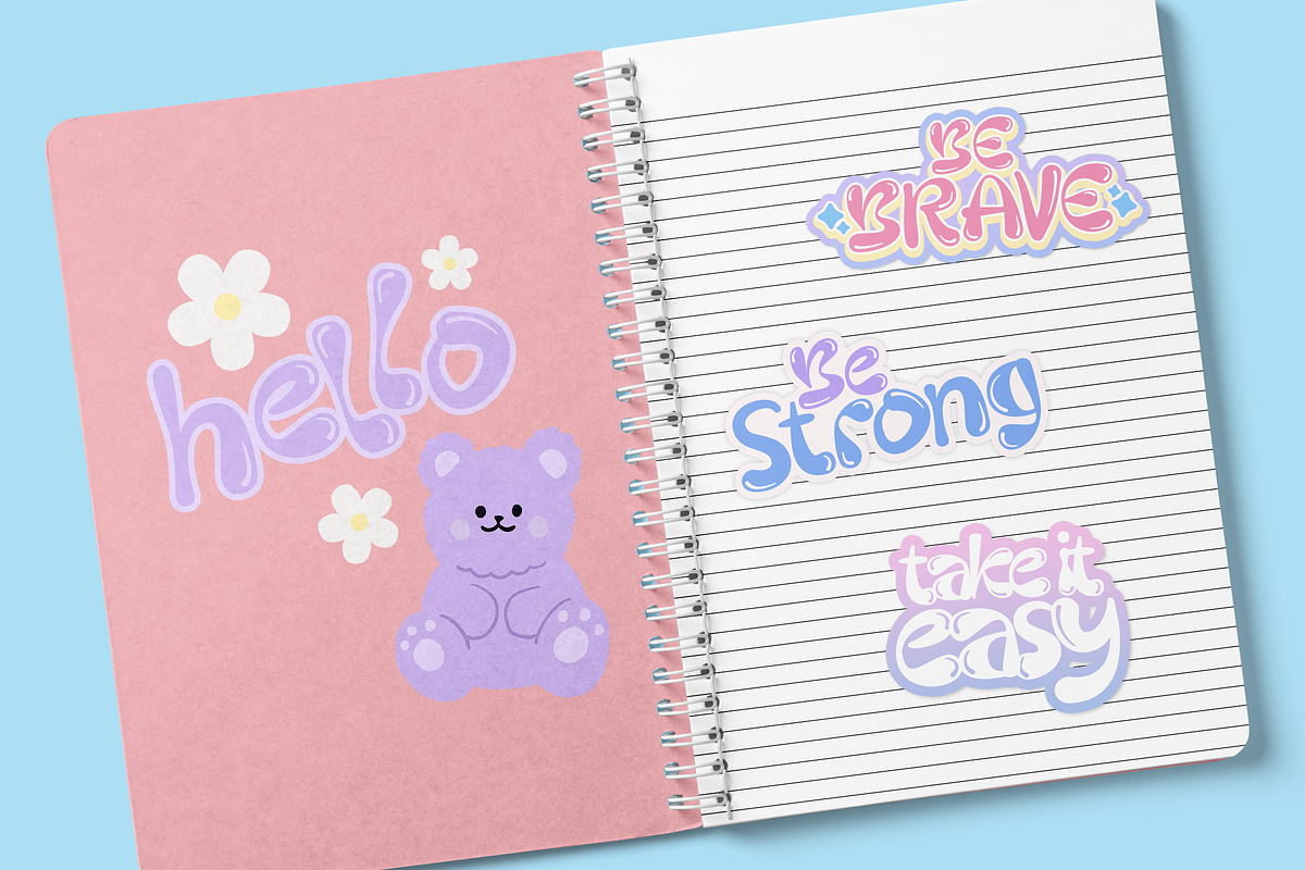 Cyutes - A Playful Bubble Font, a Script Font by Graphue (Photo 9 of 9)