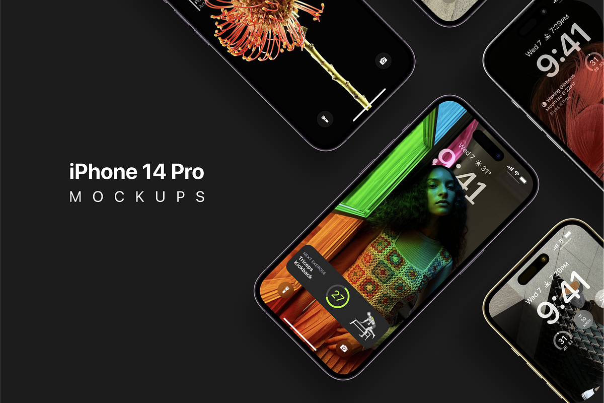 iPhone 14 Pro Mockups, an iPhone Mockup by Ui Markets (Photo 7 of 13)