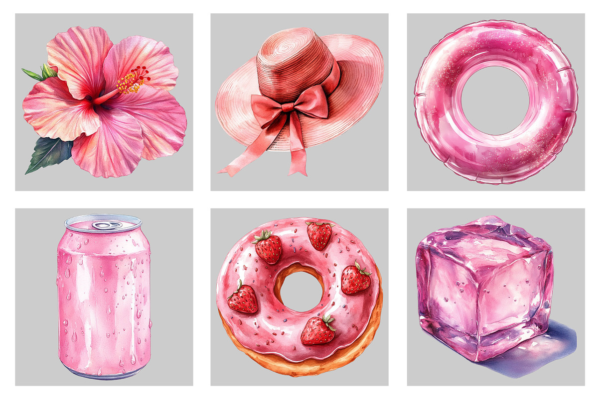 Watercolor Pink Summer Poolside, an Illustration by Black Bird Studio (Photo 3 of 5)