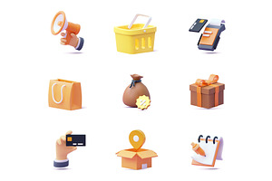 Shopping icon set