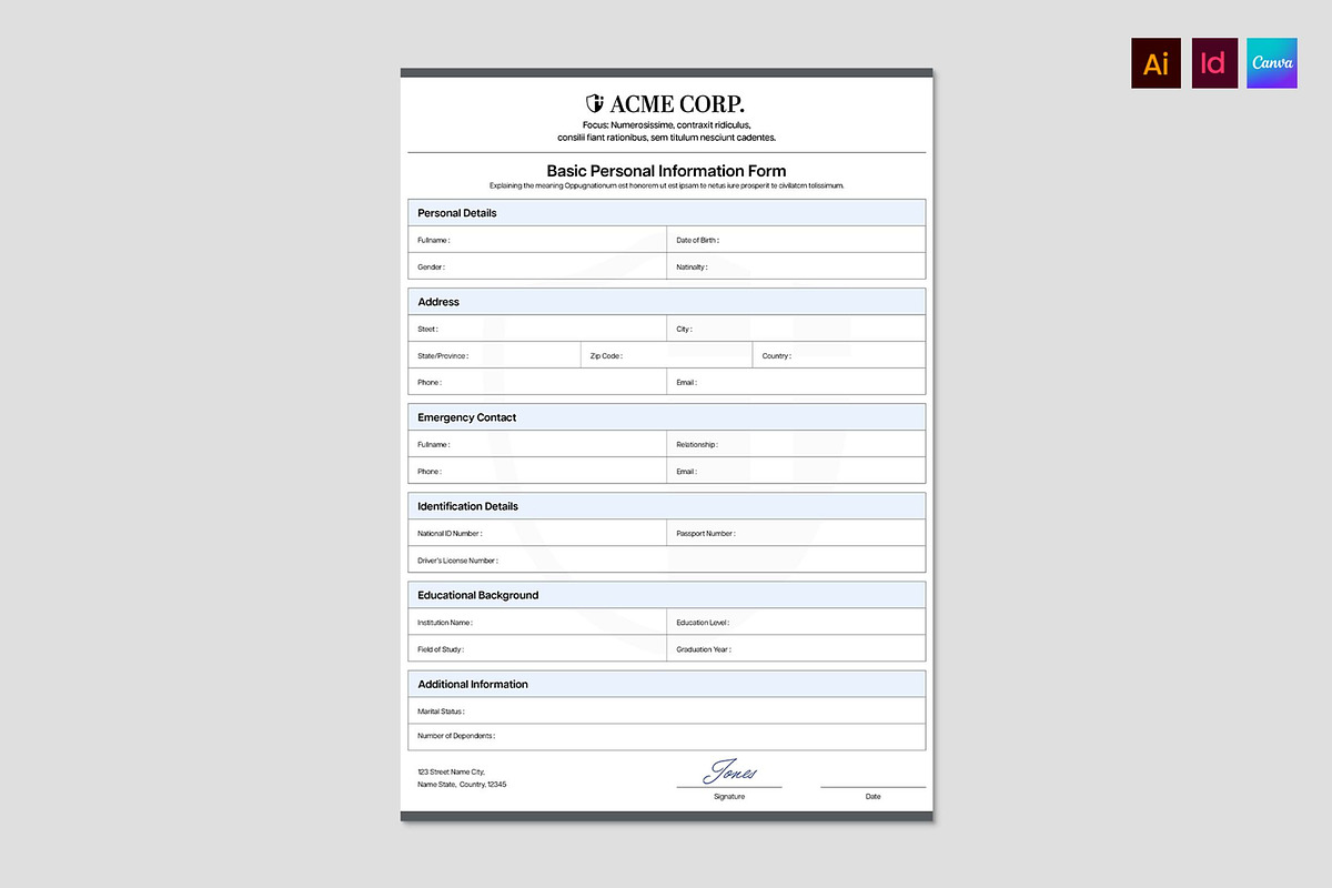 Simple Form Template, a Stationery Template by BrandPacks (Photo 1 of 6)
