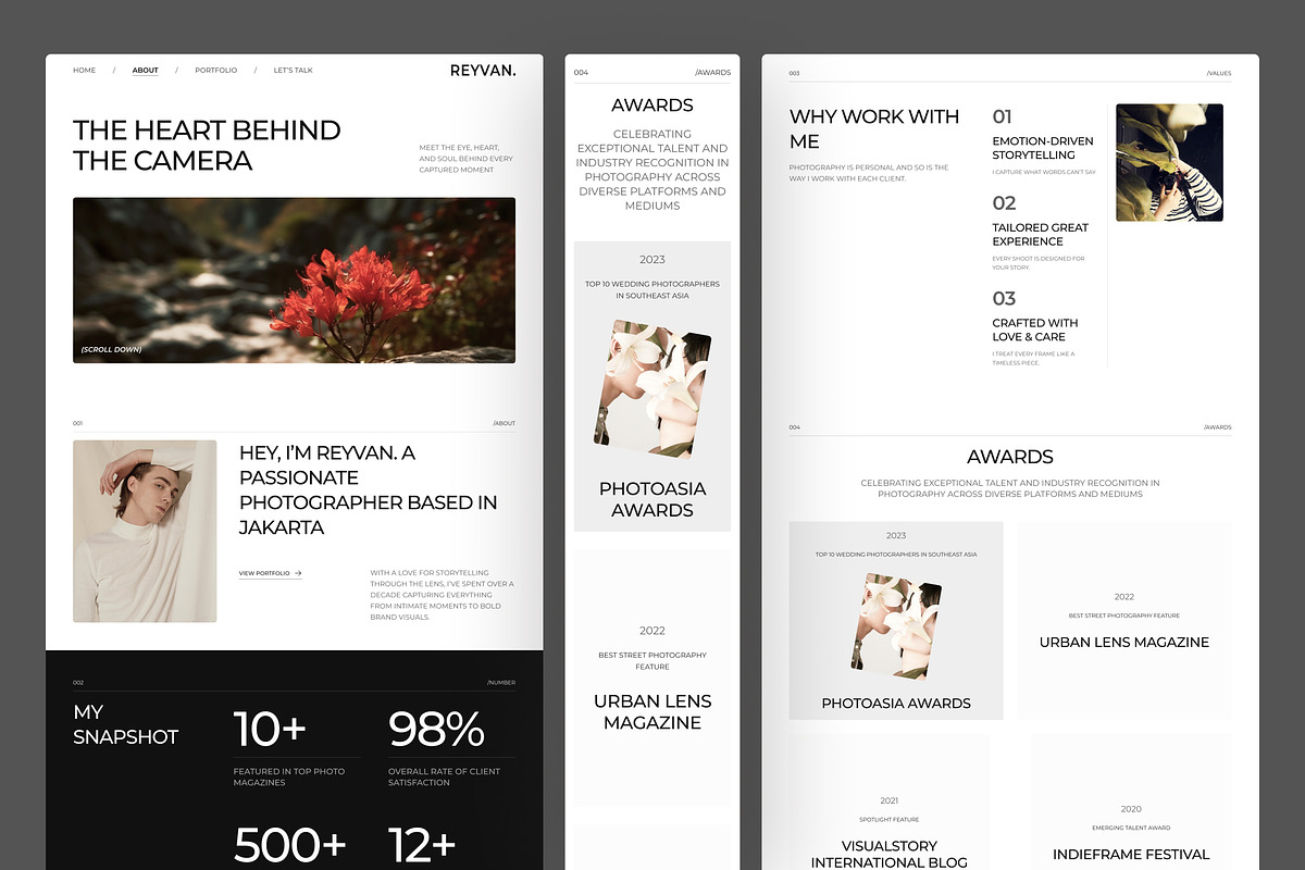 Photography Website UI Figma, an UI Kit Template by peterdraw (Photo 3 of 7)