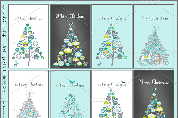 Robins Egg & Chalkboard Digital Tags preview 2