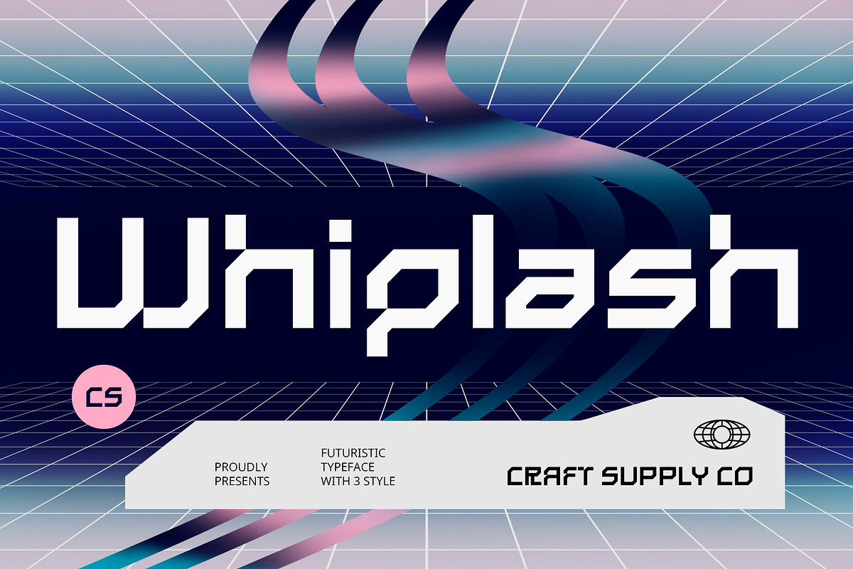 CS Whiplash – Techno Font, a Sans Serif Font by Craft Supply Co. (Photo 1 of 8)