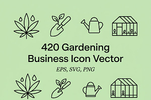 Gardening Business Icon Set, an Outline Icon by adenpinkstore