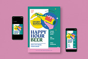 Happy Beer Hour Flyer Set, a Flyer Template by graphicook (Thumbnail 1 of 3)