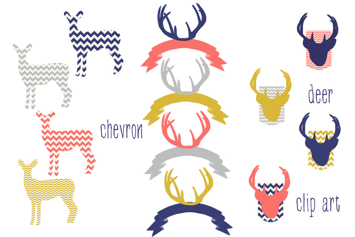 Chevron Deer Clip Art
