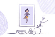 30 Yoga Poses, a Healthcare Illustration by Apolinarias Art (Thumbnail 5 of 9)