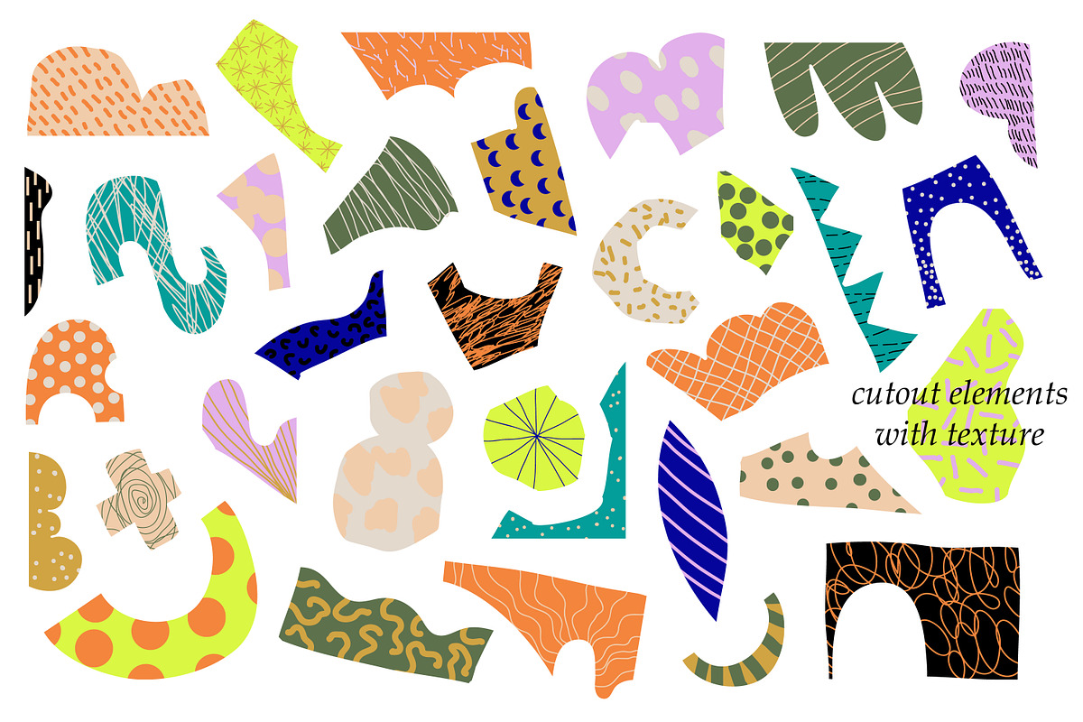 COLLAGE: patterns & cutout elements, an Object Graphic by Lena Nikolaeva (Photo 6 of 15)