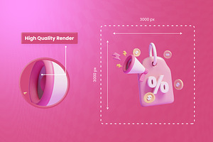 Discount 3d Illustration Icon