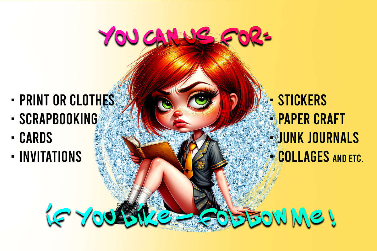 Back to school clipart unhappy, an Object Graphic by JuliaStarArt-FantasyHome (Photo 12 of 12)