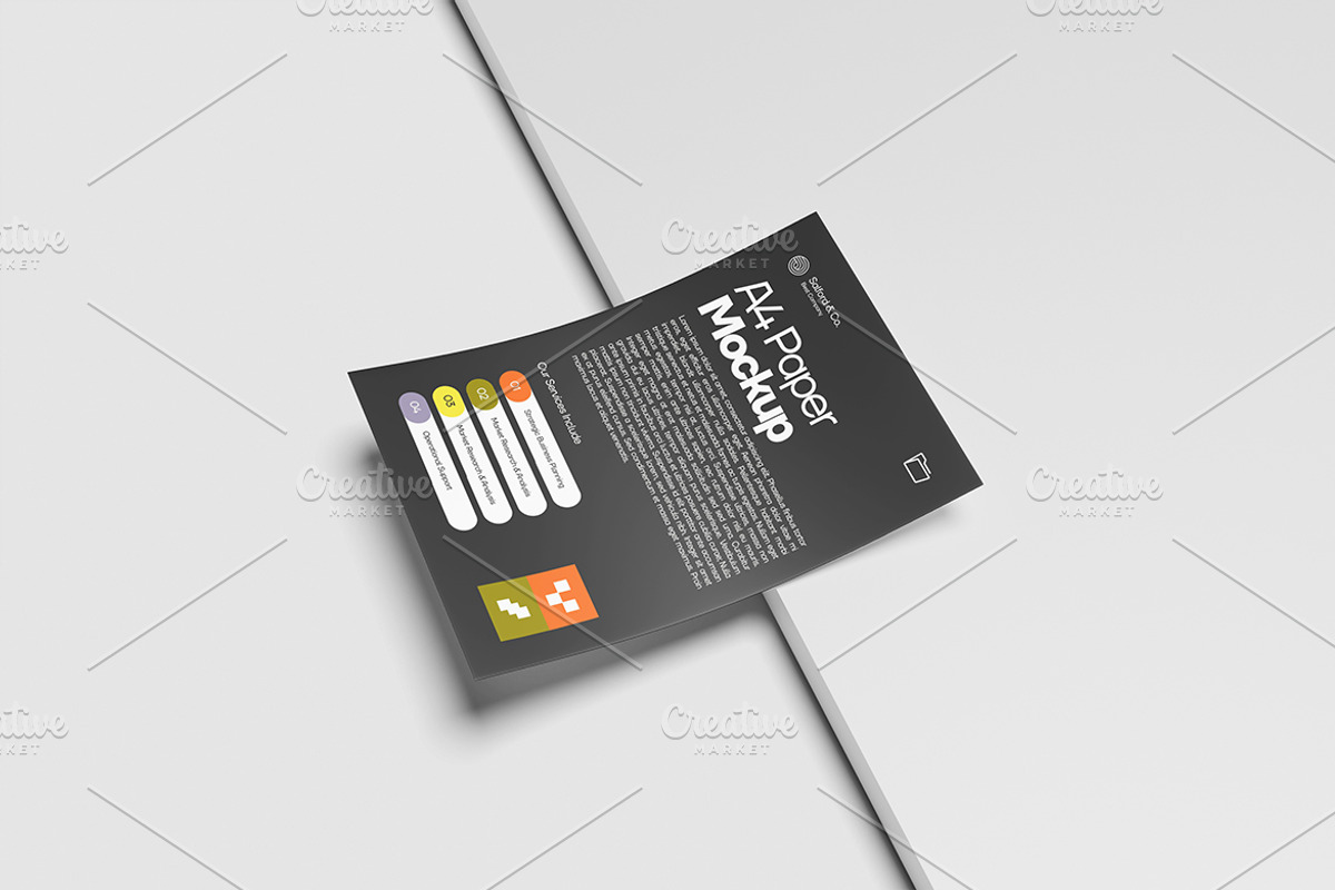 Clean A4 Paper Display Mockup, a Books & Magazine Mockup by Gatamotion (Photo 3 of 5)