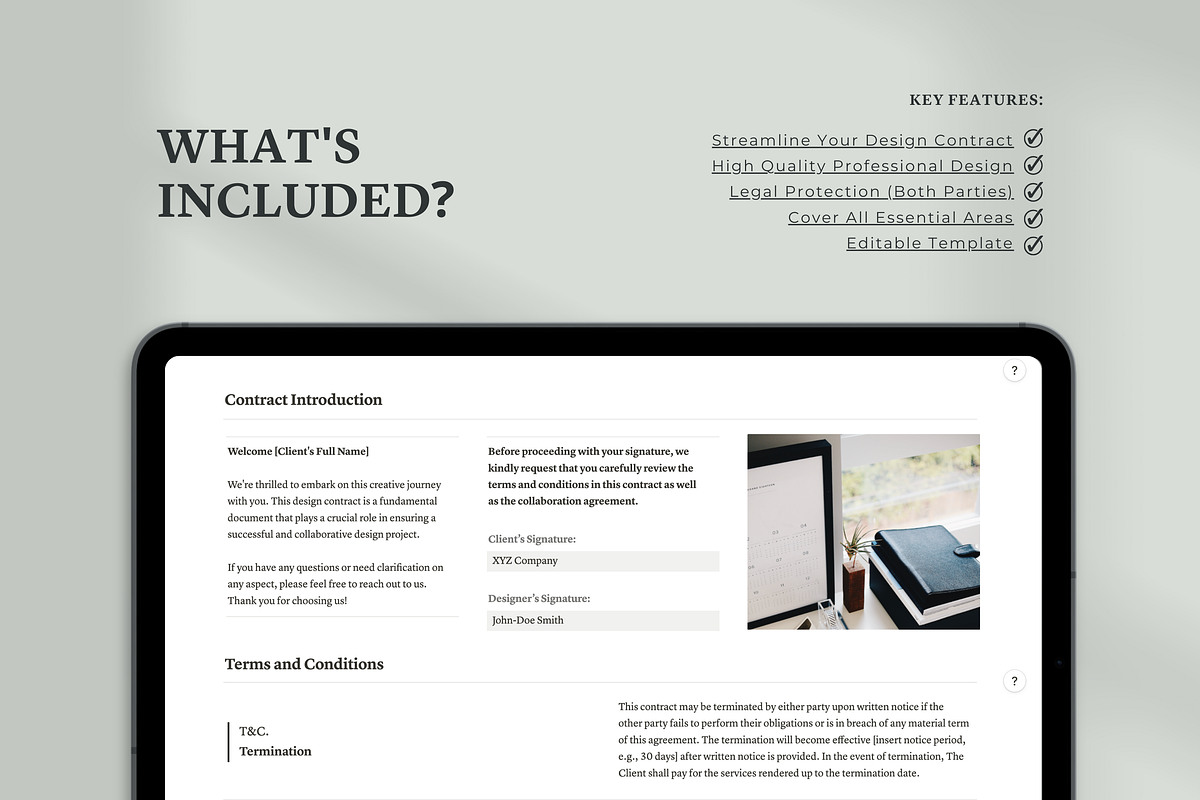 Notion Design Contract Template, a Templates & Theme by Swyn.Studio (Photo 2 of 6)