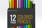 Colored Pencils 12 Pack Mock-Up, a Pens & Pencil Mockup by Se٧enStudio (Thumbnail 4 of 7)