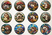 Spring Hedgehog Stained Glass Bundle, an Illustration by RobertsArt (Thumbnail 3 of 5)