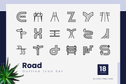 Road Outline Icons, an Outline Icon by Zeer Graphic (Thumbnail 1 of 2)