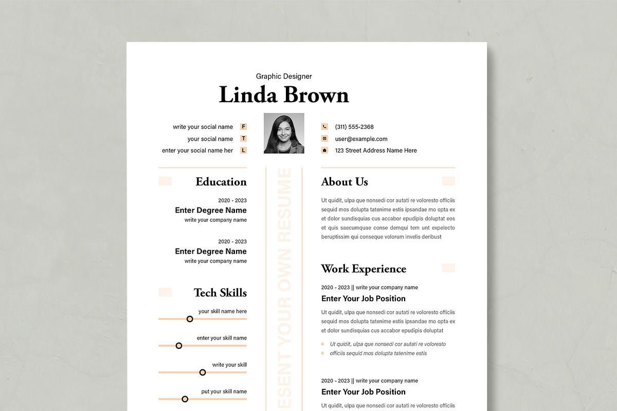 Modern Minimalist Resume Template, a Resume Template by MightyDesign (Photo 2 of 10)